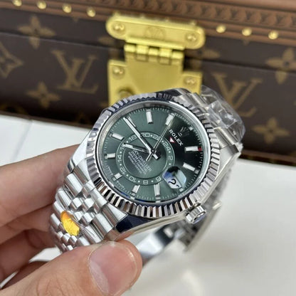 Skyscraper Stainless Steel Jubilee (Green Dial) - Luxury Watch