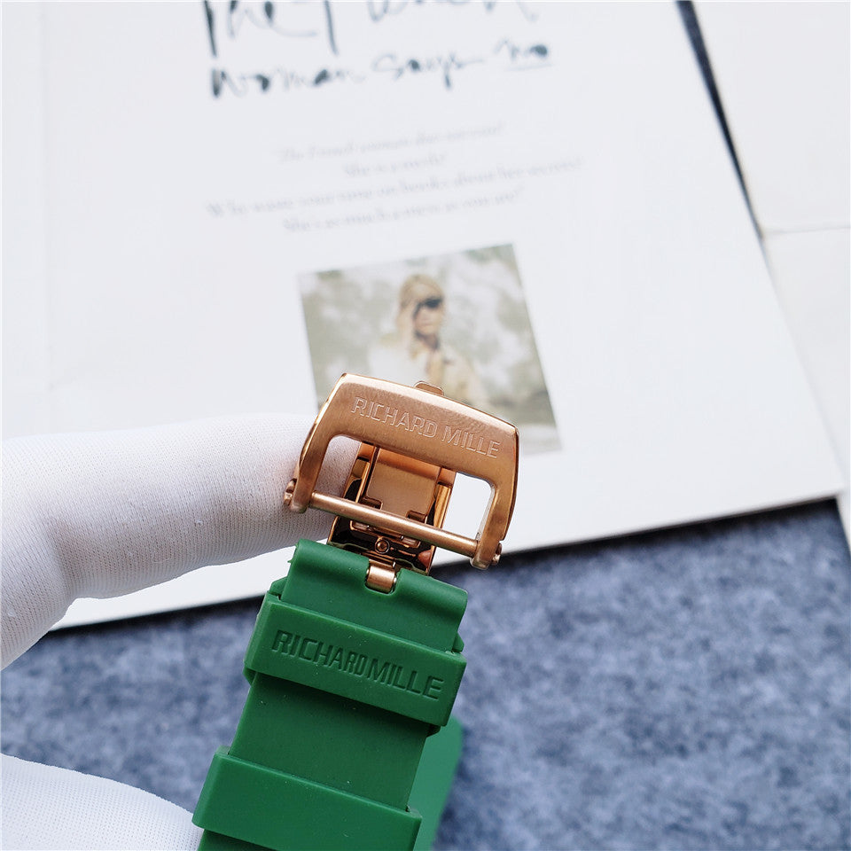 Carbon Sports Watch Rubber Green and Bronze Dial- Luxury Watch