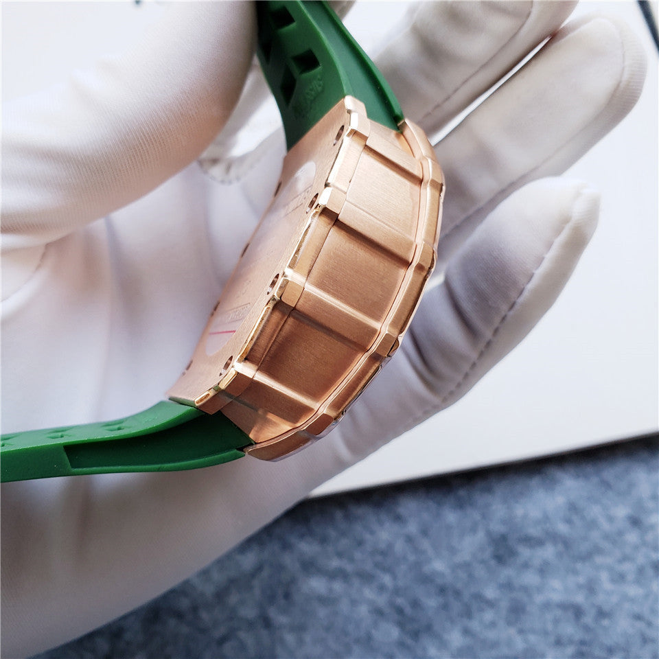Carbon Sports Watch Rubber Green and Bronze Dial- Luxury Watch