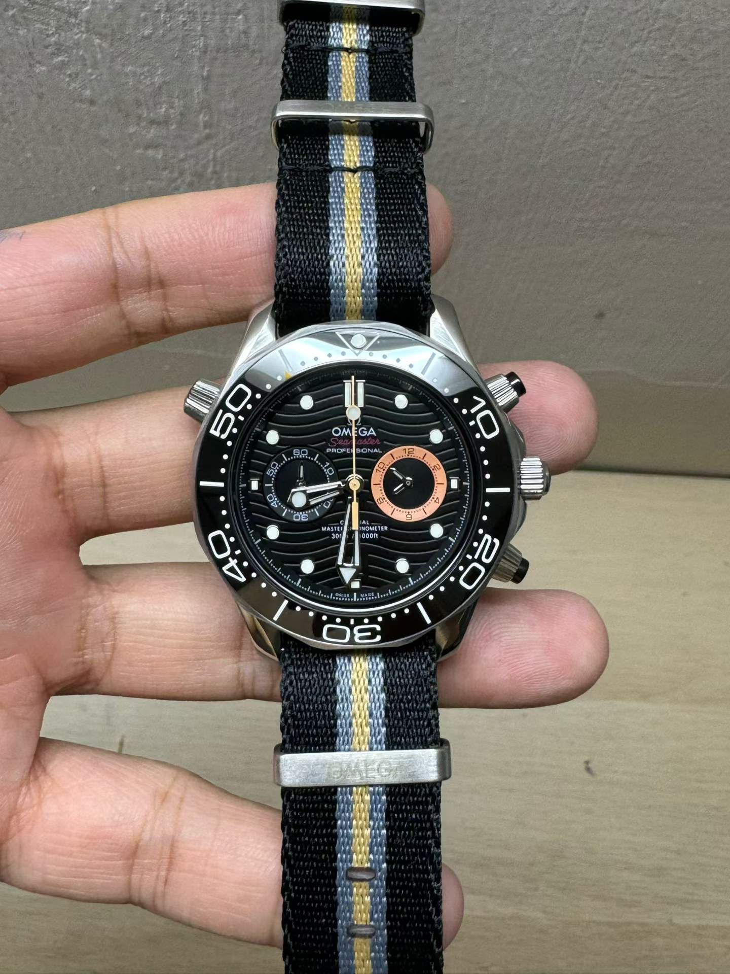 Diver Watch Black Dial Orange Black Strap- Luxury Watch