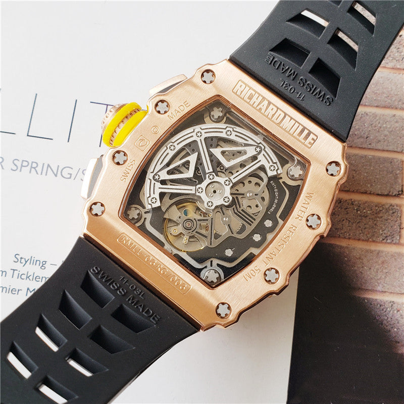 Carbon Sports Watch Rubber Black and Bronze Dial- Luxury Watch