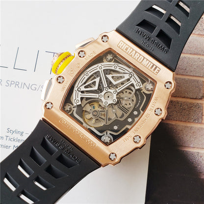 Carbon Sports Watch Rubber Black and Bronze Dial- Luxury Watch