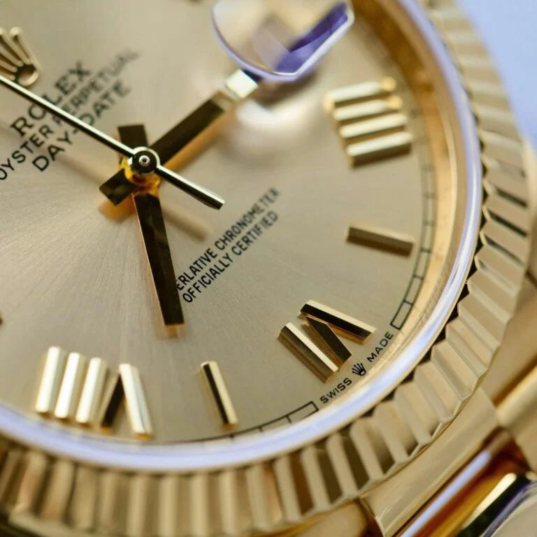 Gold President D-Date Champagne Roman Numerals Dial - Luxury Watch