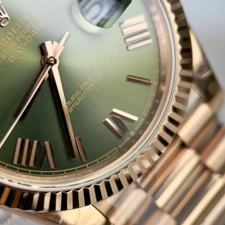 Everose Gold President Day-Date 40 Green - Luxury Watch