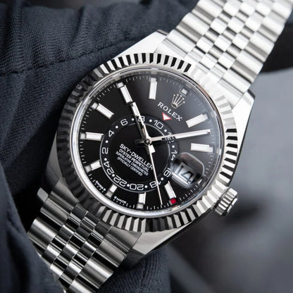 Skyscraper Stainless Steel Jubilee (Black Dial) - Luxury Watch