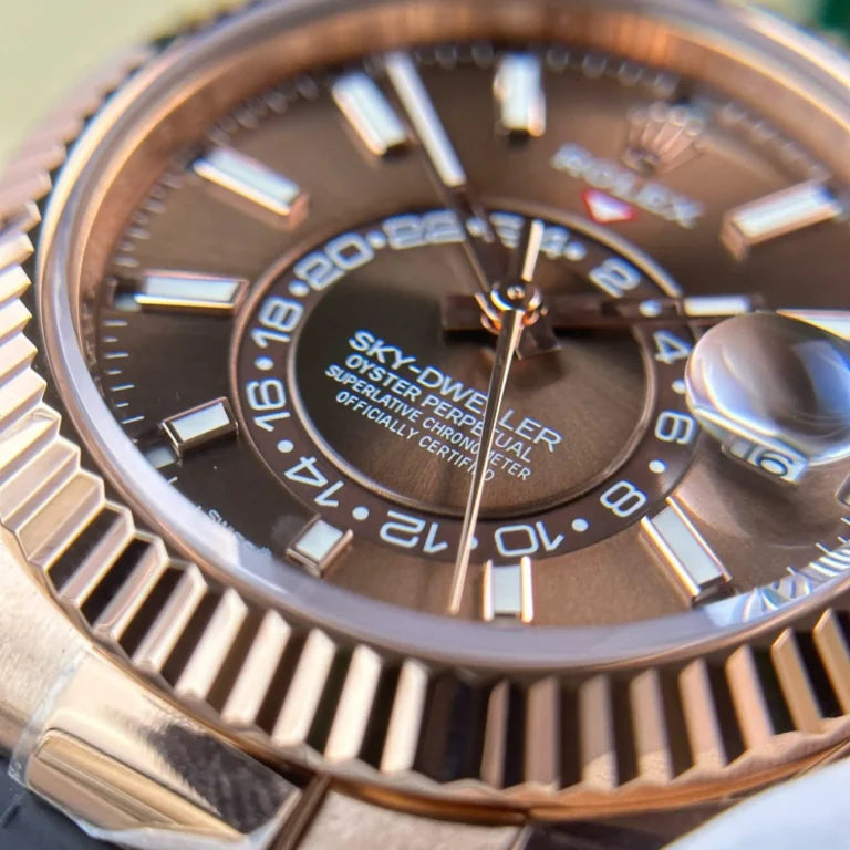 skyscraper Rose Gold Oysterflex (Chocolate Dial) - Luxury Watch