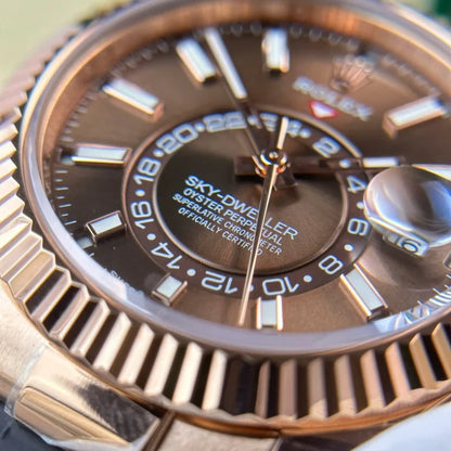 skyscraper Rose Gold Oysterflex (Chocolate Dial) - Luxury Watch