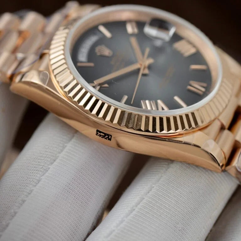 Everose Gold President D-Date 40 Slate Ombre - Luxury Watch
