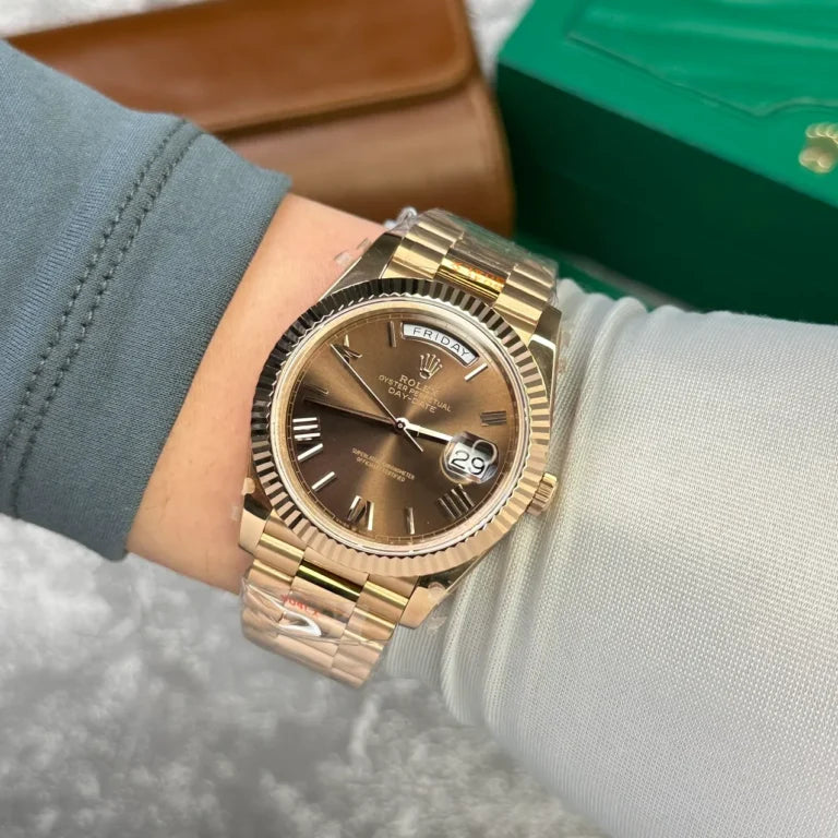 D-Date Everose Gold Chocolate Roman Numerals Dial - Luxury Watch