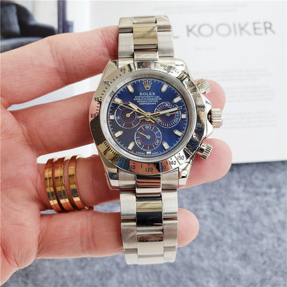 White Gold Stainless Steel (Blue Dial) - Luxury Watch