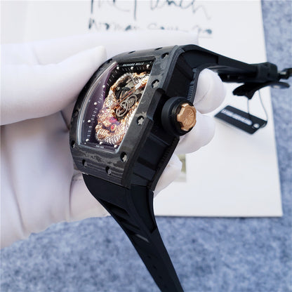 Carbon Sports Watch Black Rubber Eagle Black Dial- Luxury Watch
