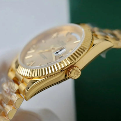 Gold President D-Date Champagne Roman Numerals Dial - Luxury Watch