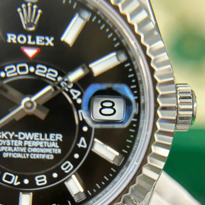 Skyscraper Stainless Steel Oysterflex (Black Dial) - Luxury Watch