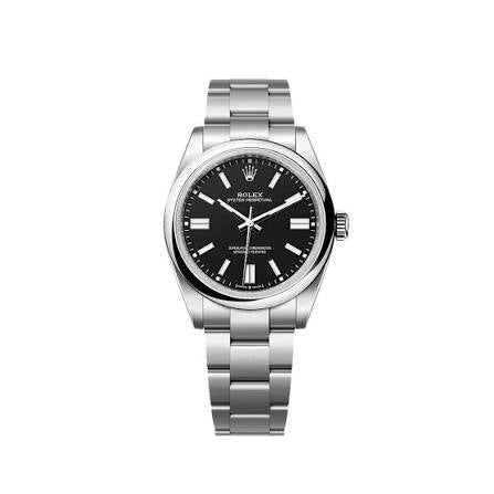 D-Just 36mm Stainless Steel Oyster Steel Black Dial- Luxury Watch