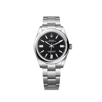 D-Just 36mm Stainless Steel Oyster Steel Black Dial- Luxury Watch
