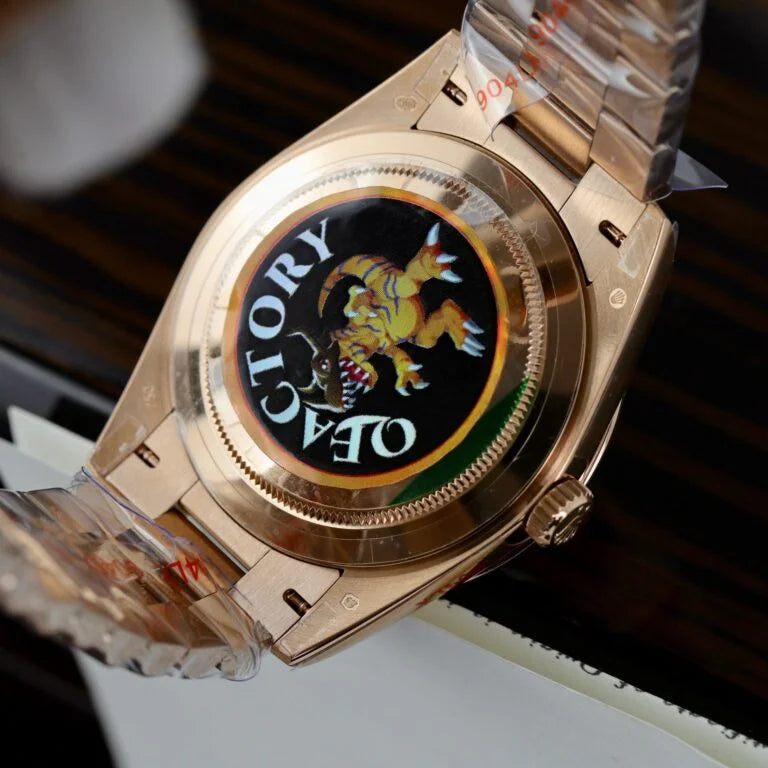 Everose Gold President D-Date 40 Slate Ombre - Luxury Watch