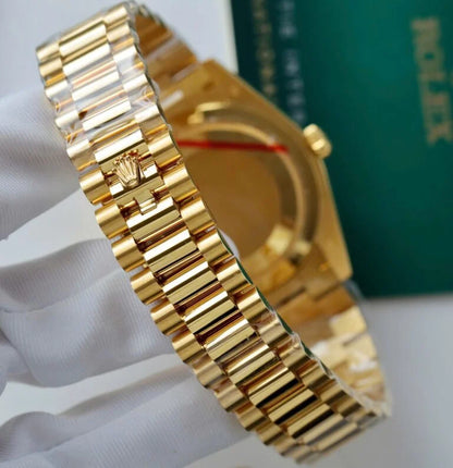 D-Date President 40 Yellow Gold Green Ombre - Luxury Watch