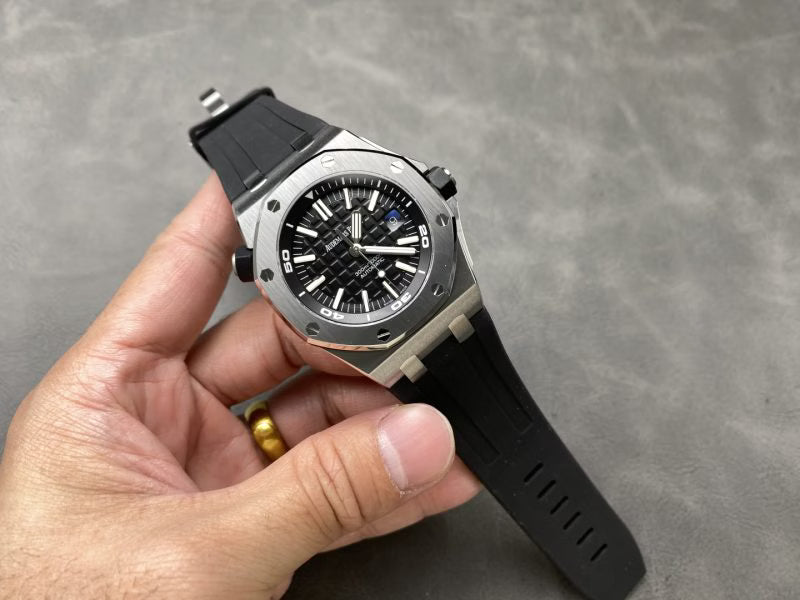 Stainless Steel 41mm Black Strap (Black dial) - Luxury Watch