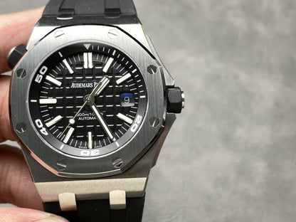 Stainless Steel 41mm Black Strap (Black dial) - Luxury Watch