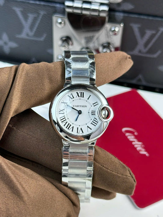 Large Circle Stainless Steel 36mm (White Dial) – Luxury Watch
