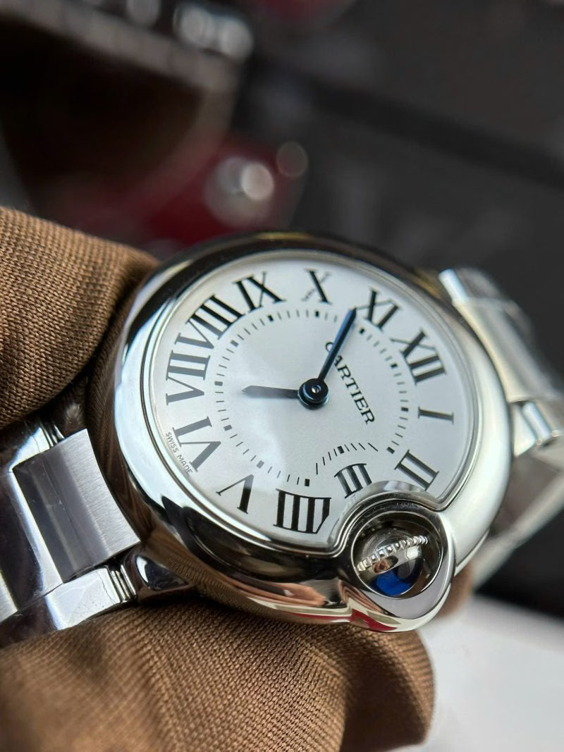 Large Circle Stainless Steel 36mm (White Dial) – Luxury Watch