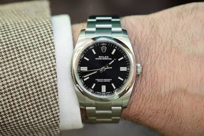 D-Just 36mm Stainless Steel Oyster Steel Black Dial- Luxury Watch