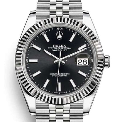 D-Just 41mm Stainless Jubilee Steel Black - Luxury Watch