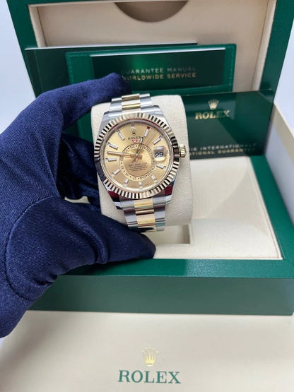 Skyscraper Stainless Steel & Yellow Gold Oyster(Champagne Dial) - Luxury Watch