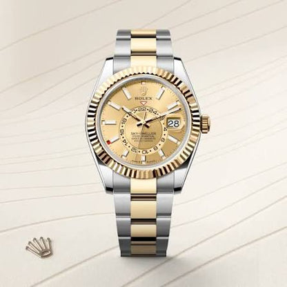 Skyscraper Stainless Steel & Yellow Gold Oyster(Champagne Dial) - Luxury Watch