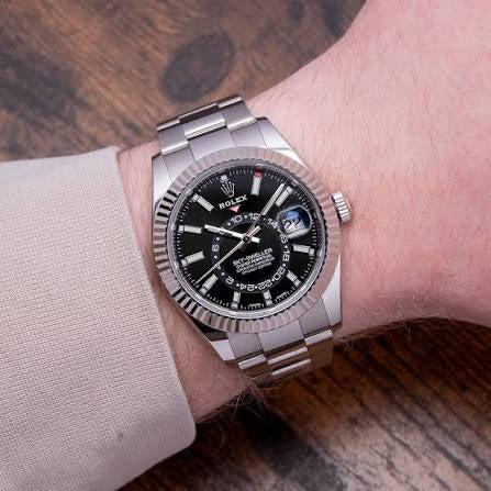 Skyscraper Stainless Steel Oyster (Black Dial) - Luxury Watch