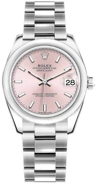 D-Just 31mm Stainless Steel Oyster Steel Pink Dial- Luxury Watch