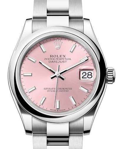 D-Just 31mm Stainless Steel Oyster Steel Pink Dial- Luxury Watch
