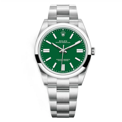 41mm Stainless Steel Oyster Steel Green Dial- Luxury Watch