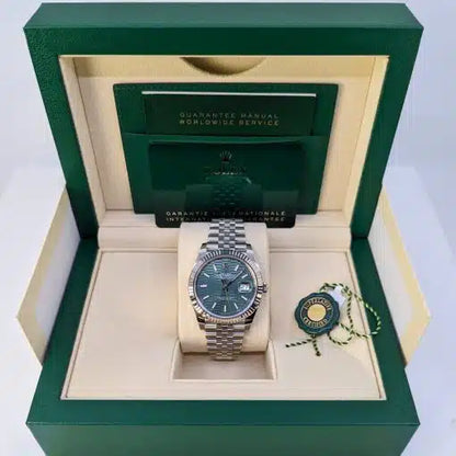 41mm Stainless Steel Green Honey Comb Dial- Luxury Watch