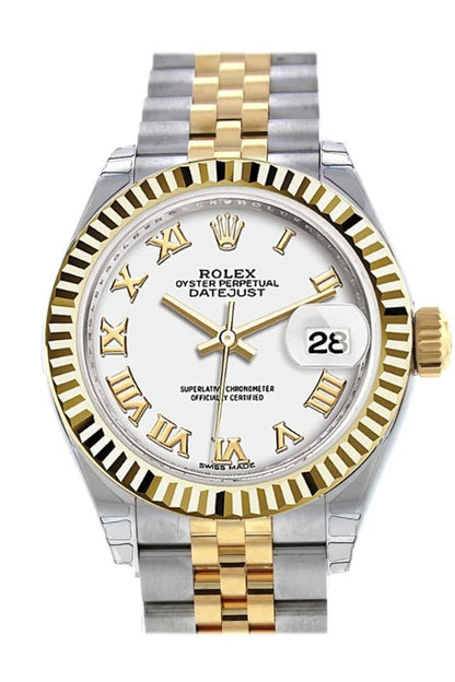 Ladies 28mm Two-Tone Stainless Steel (White Dial) – Luxury Watch