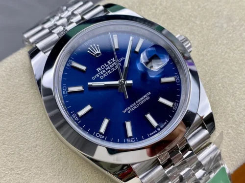 41mm Stainless Steel Jubilee Steel Blue Dial- Luxury Watch