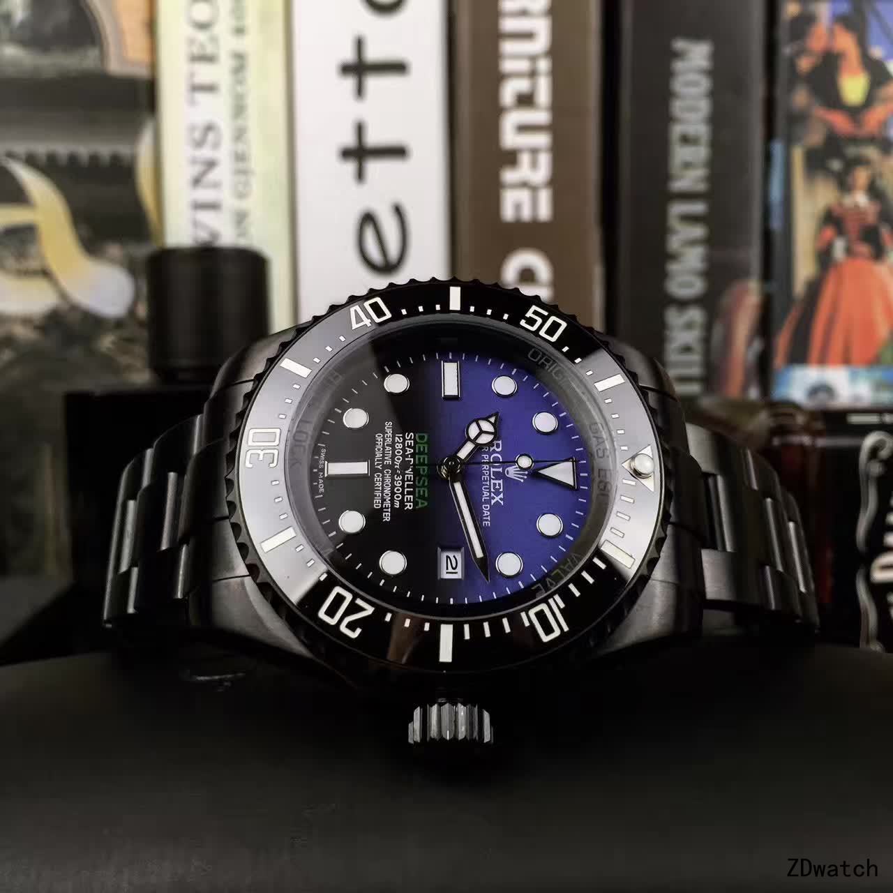 44mm Diver Black and Blue Gradient Dial- Luxury Watch