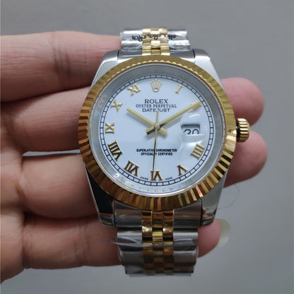 Ladies 28mm Two-Tone Stainless Steel (White Dial) – Luxury Watch