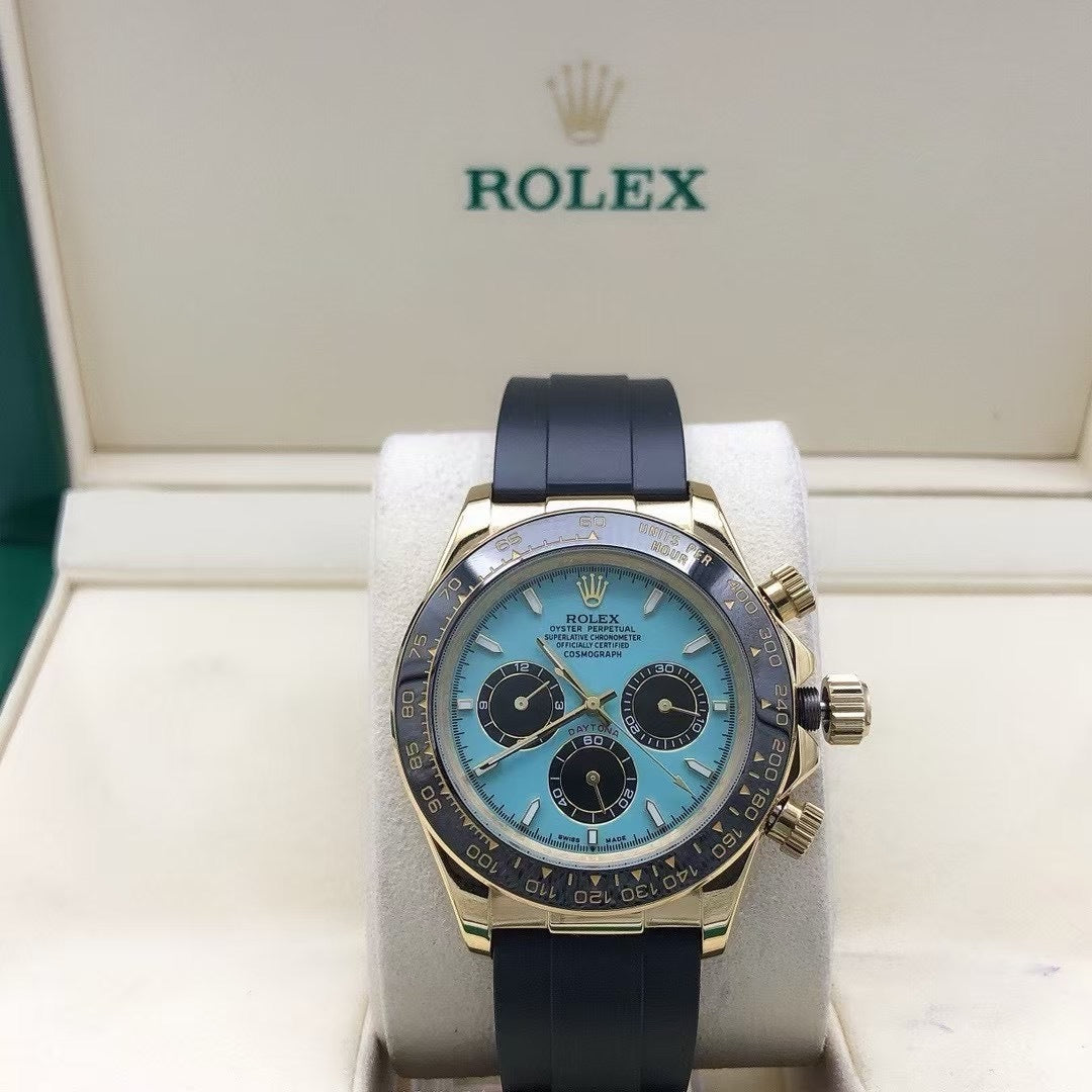 Yellow Gold Rubber (Tiffany Blue Dial) - Luxury Watch