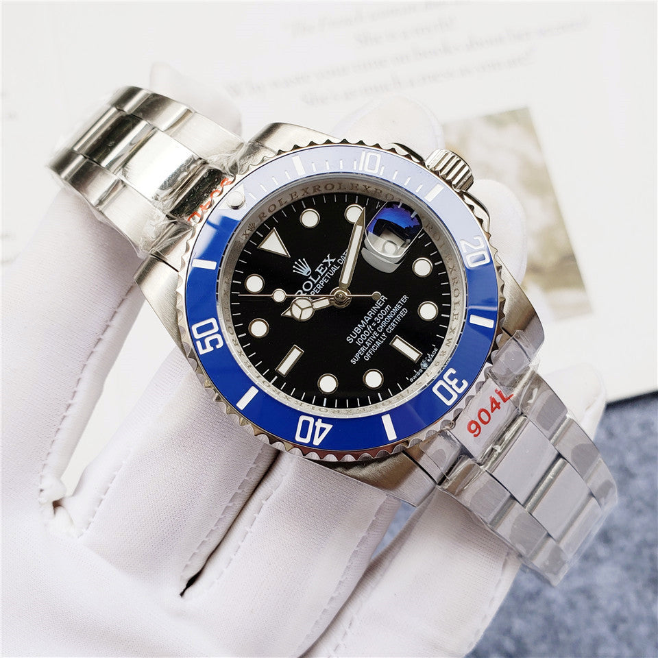 Sports Watch Steel 41mm Date (Blue and Black) - Luxury Watch