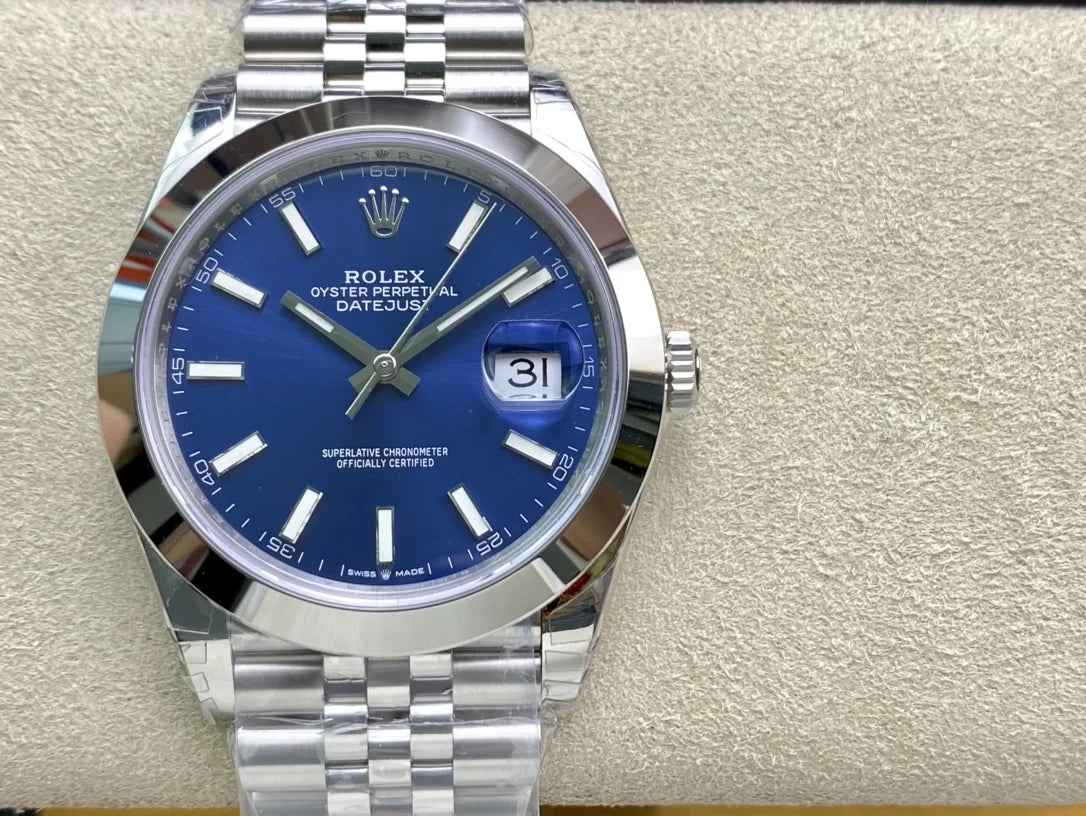 41mm Stainless Steel Jubilee Steel Blue Dial- Luxury Watch