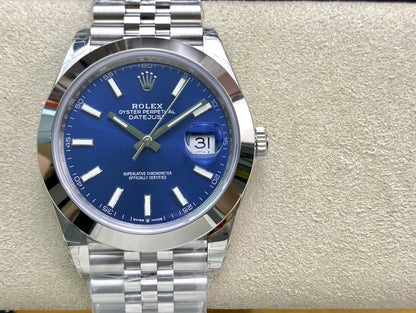 41mm Stainless Steel Jubilee Steel Blue Dial- Luxury Watch
