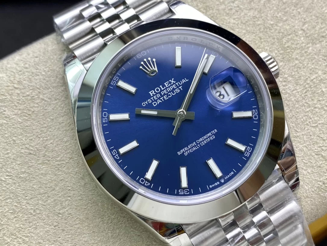 41mm Stainless Steel Jubilee Steel Blue Dial- Luxury Watch
