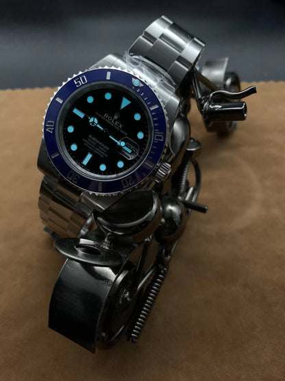 Sports Watch Steel 41mm Date (Blue and Black) - Luxury Watch