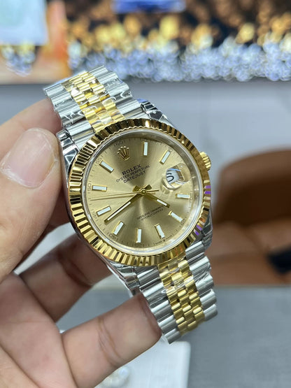 41mm Yellow Gold and Steel Jubilee (Champagne Dial) - Luxury Watch
