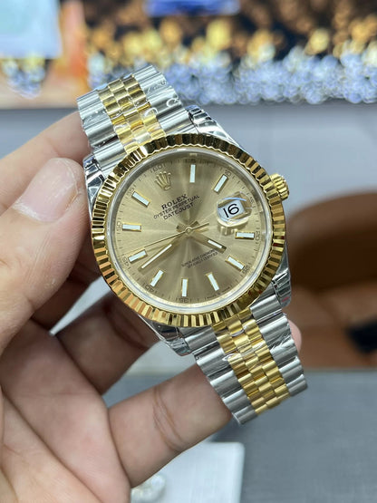 41mm Yellow Gold and Steel Jubilee (Champagne Dial) - Luxury Watch