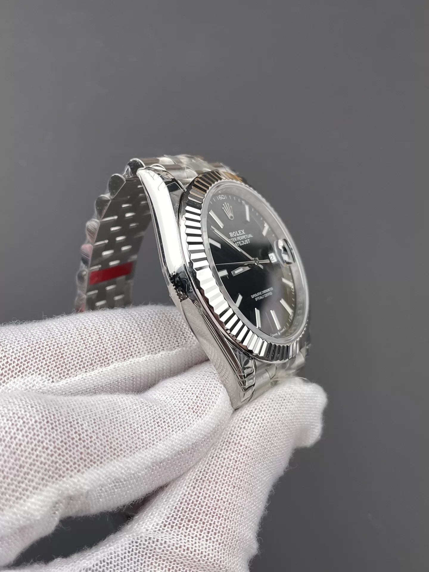 41mm Stainless Jubilee Steel Black Stick Dial - Luxury Watch