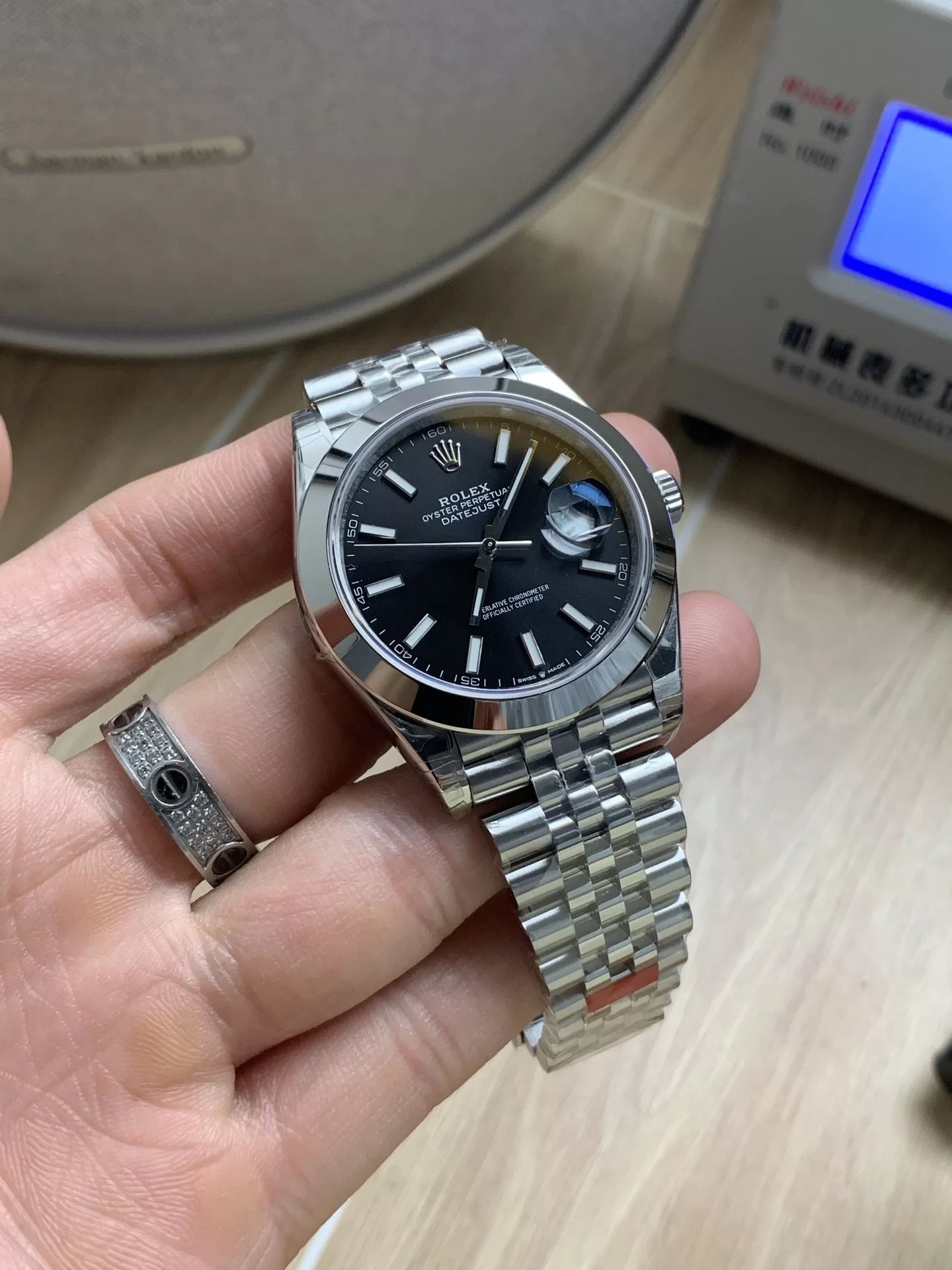 40mm Stainless Steel Oyster Steel Black Dial- Luxury Watch