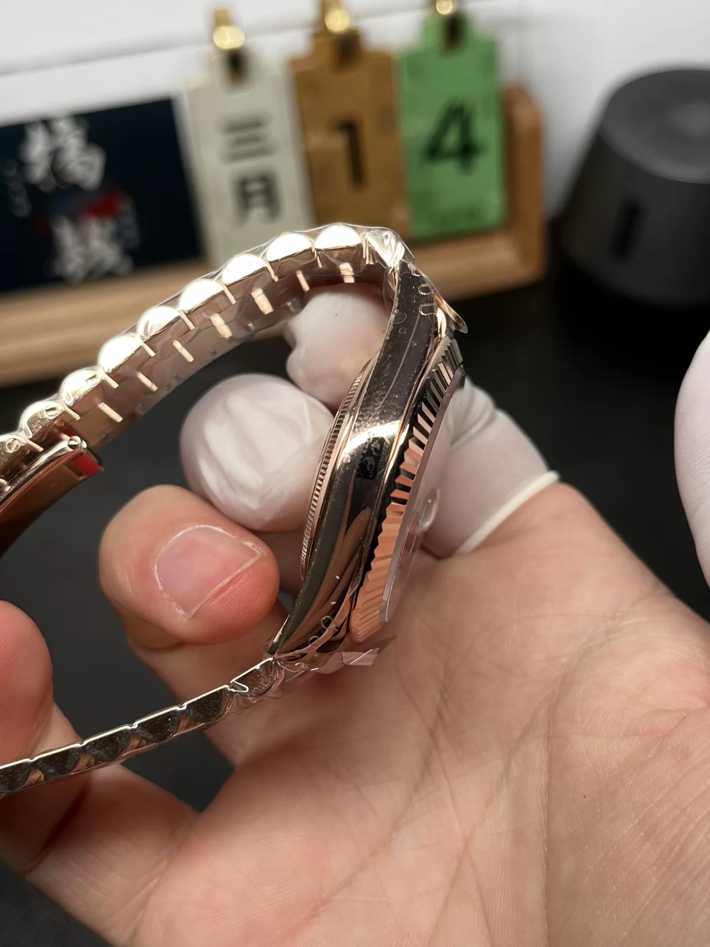 Everose Gold Day Week 40 Green - Luxury Watch