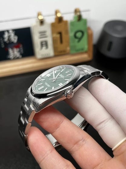 41mm Stainless Steel Oyster Steel Green Dial- Luxury Watch